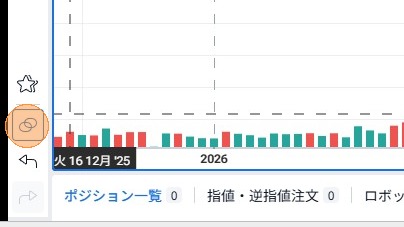 左下の同期マーク（オン状態）