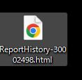 保存先にできた ReportHistory の HTML ファイル